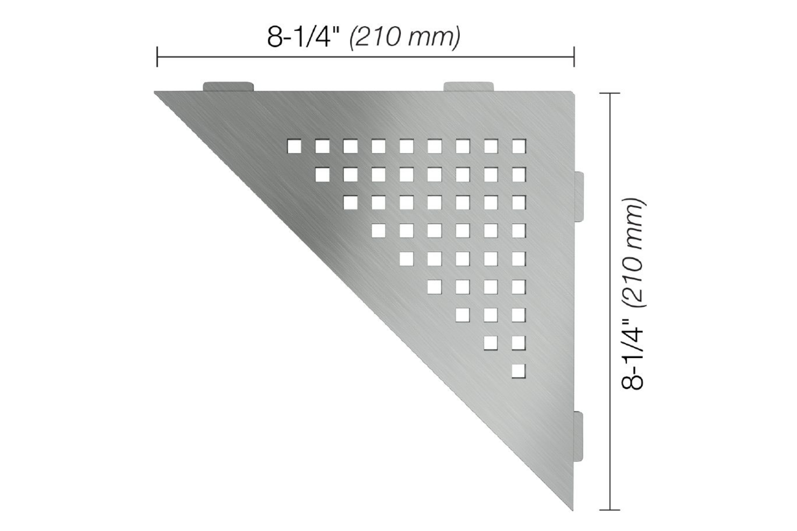 Schluter Shelf Triangle Coin Square Inox Brossé SES1D3EB