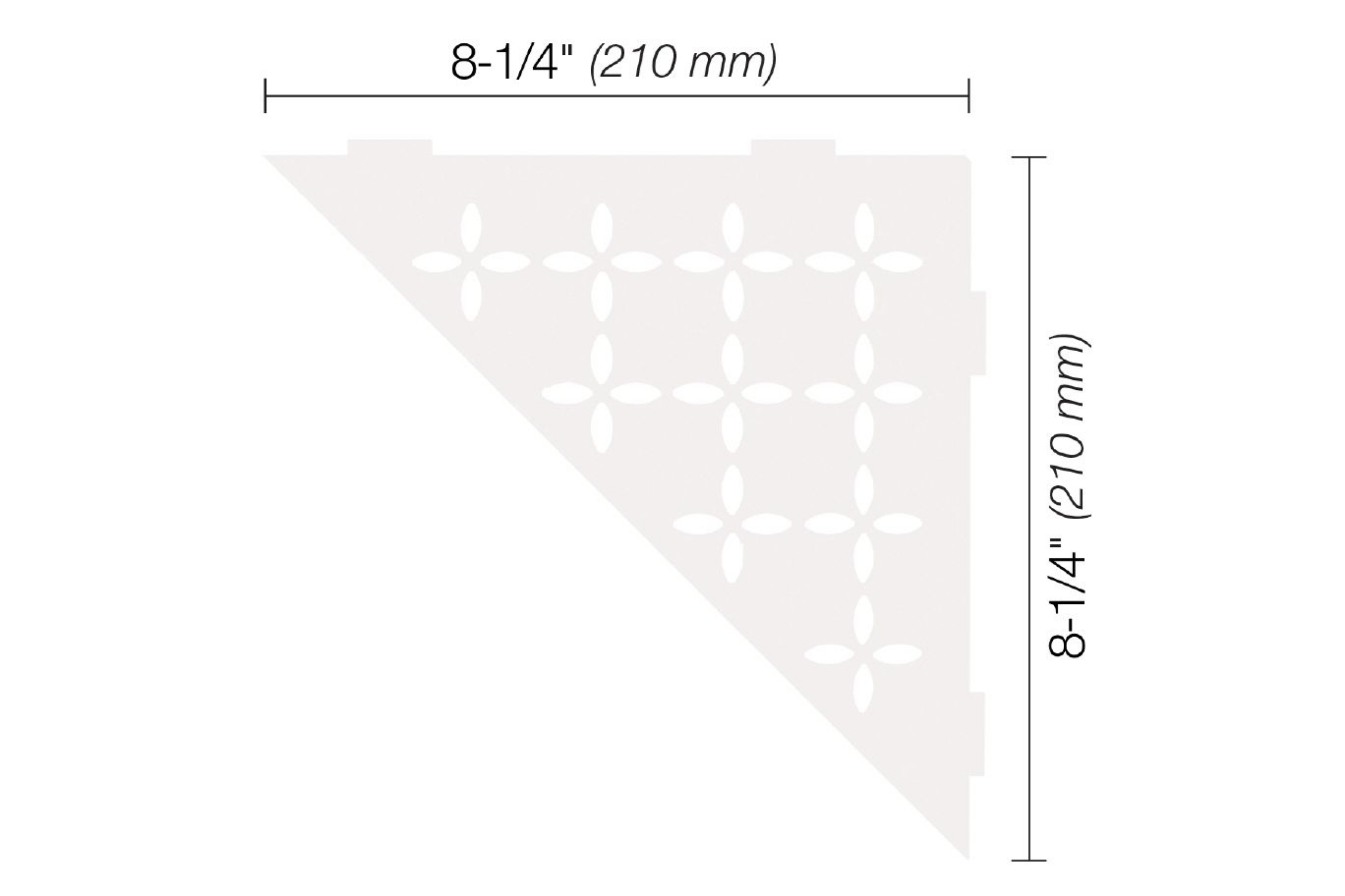 Schluter Shelf Triangle Coin Floral Blanc Mat SES1D5MBW