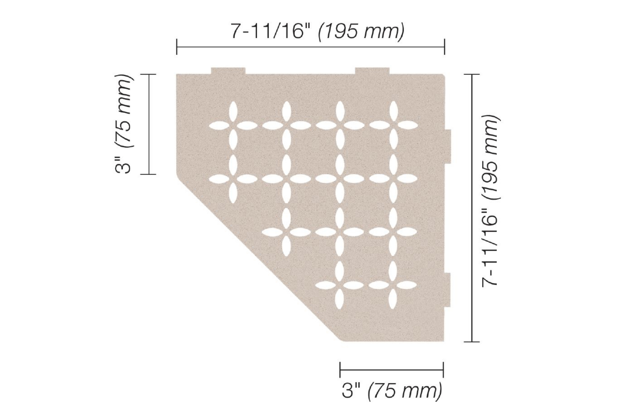 Schluter Shelf Pentagone Coin Floral Crème SES2D5TSC