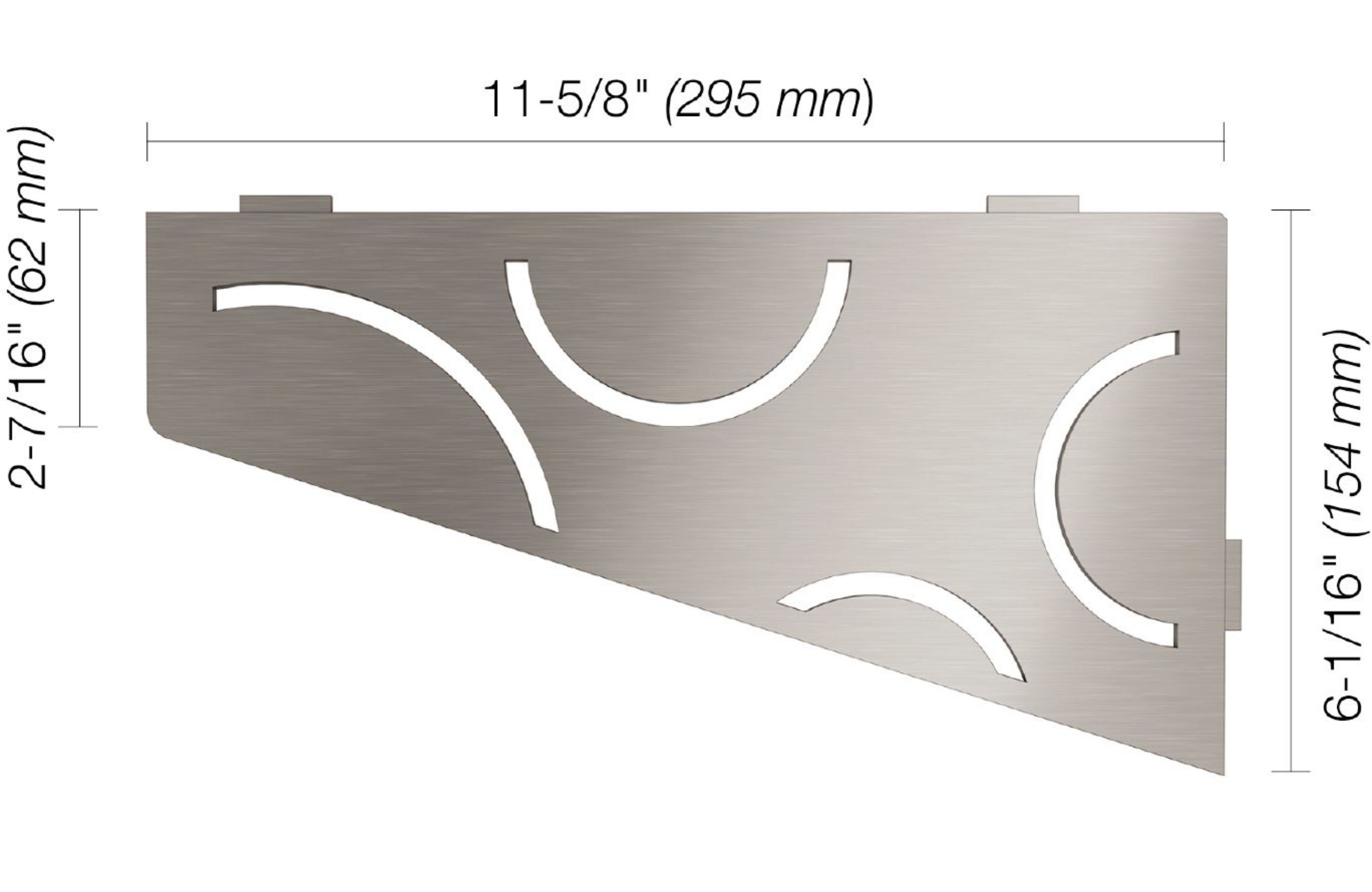 Schluter Shelf Quadrilat Coin Curve Inox Brossé SES3D6EB