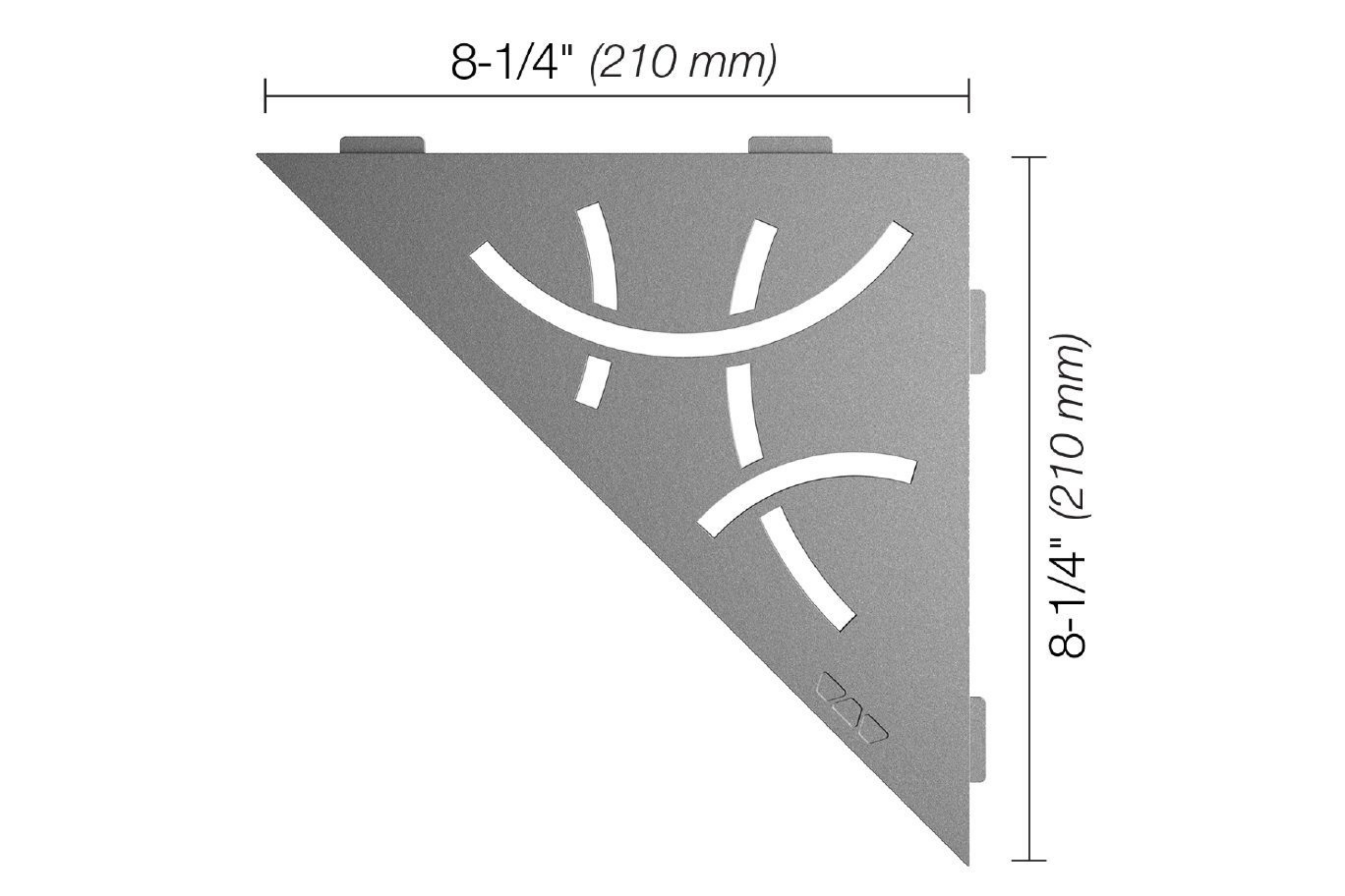 Schluter Shelf-E Triangle Coin Curve Étain SES1D6TSG