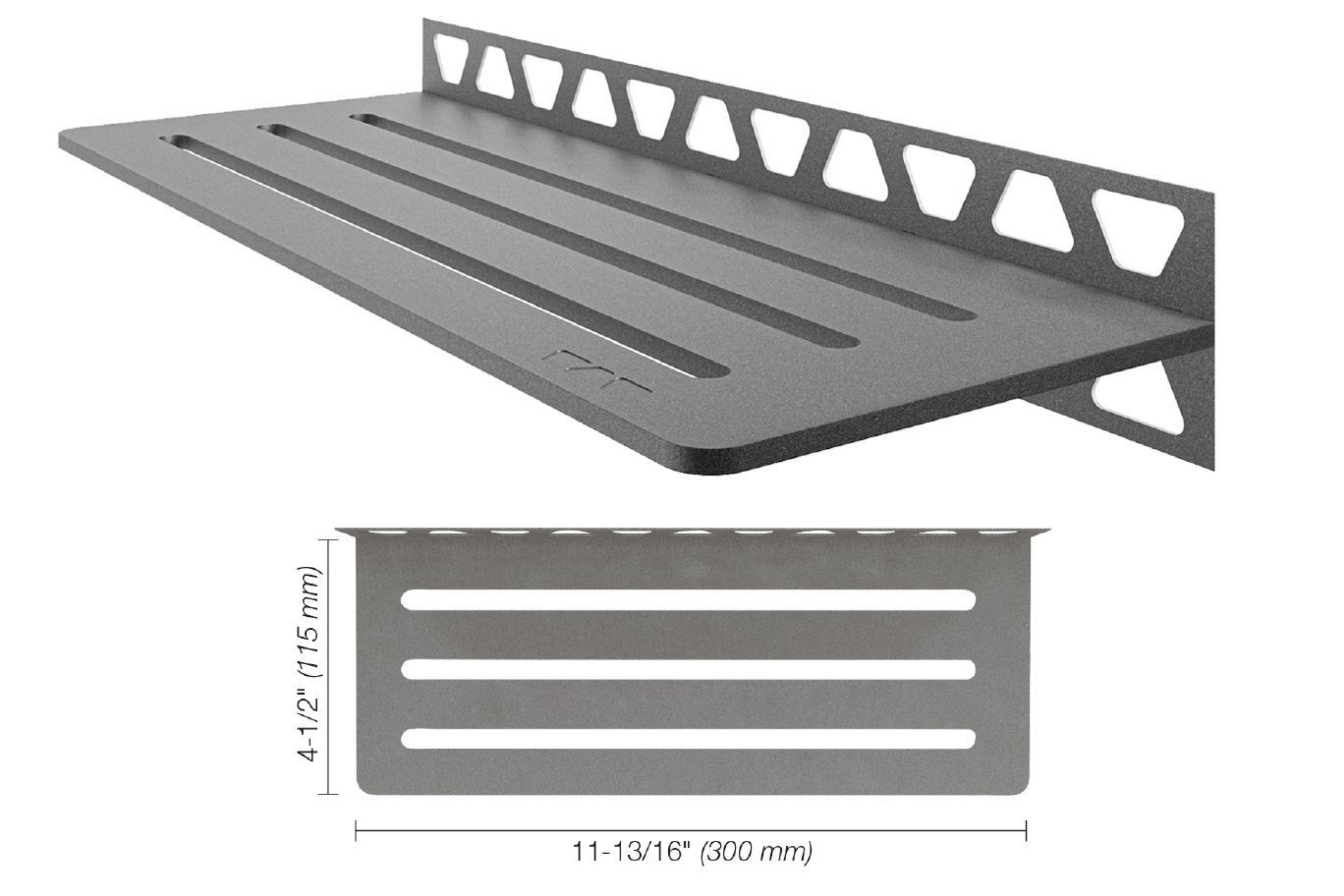 Schluter Shelf-W Rectangle Mur Wave Étain SWS1D10TSG