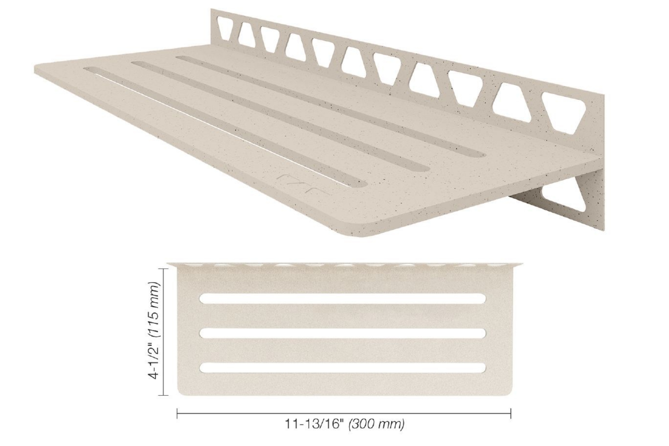 Schluter Shelf-W Rectangle Mur Wave Ivoire SWS1D10TSI