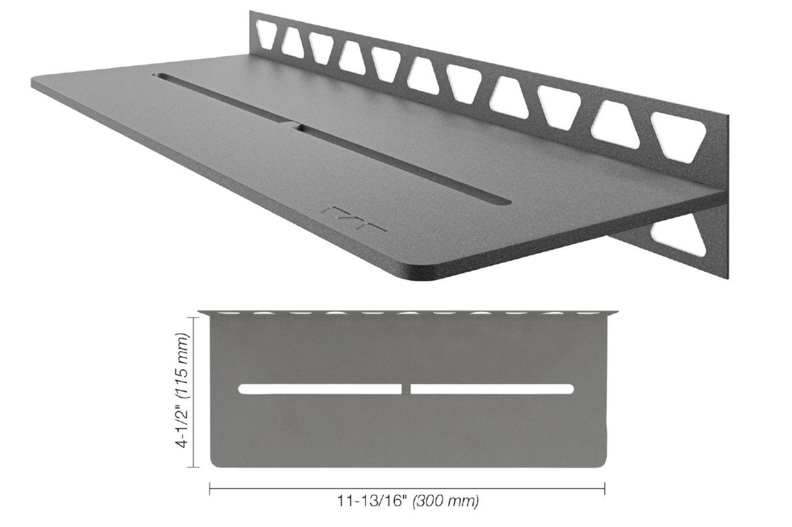 Schluter Shelf-W Rectangle Mur Pure Étain SWS1D7TSG