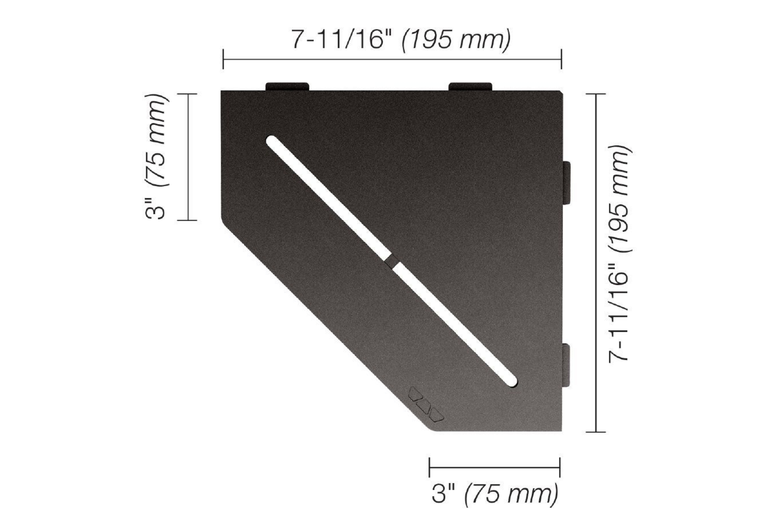 Schluter Shelf-E Pentagone Coin Pure Anthracite Foncé SES2D7TSDA