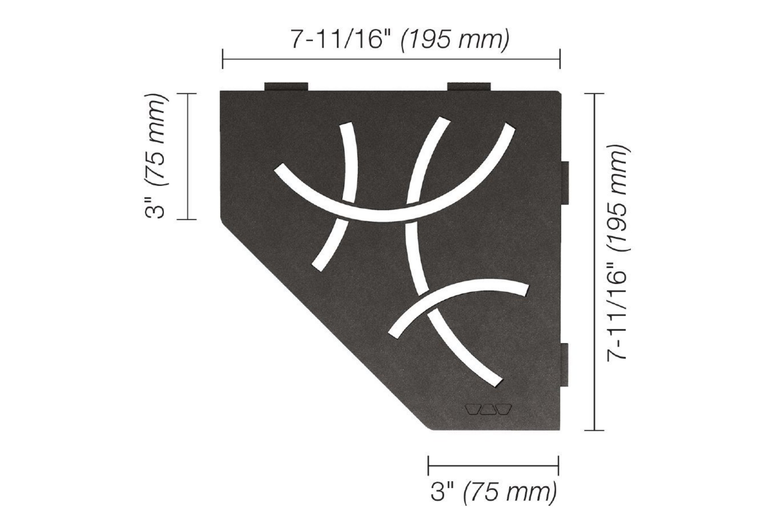 Schluter Shelf-E Pentagone Coin Curve Anthracite Fon SES2D6TSDA