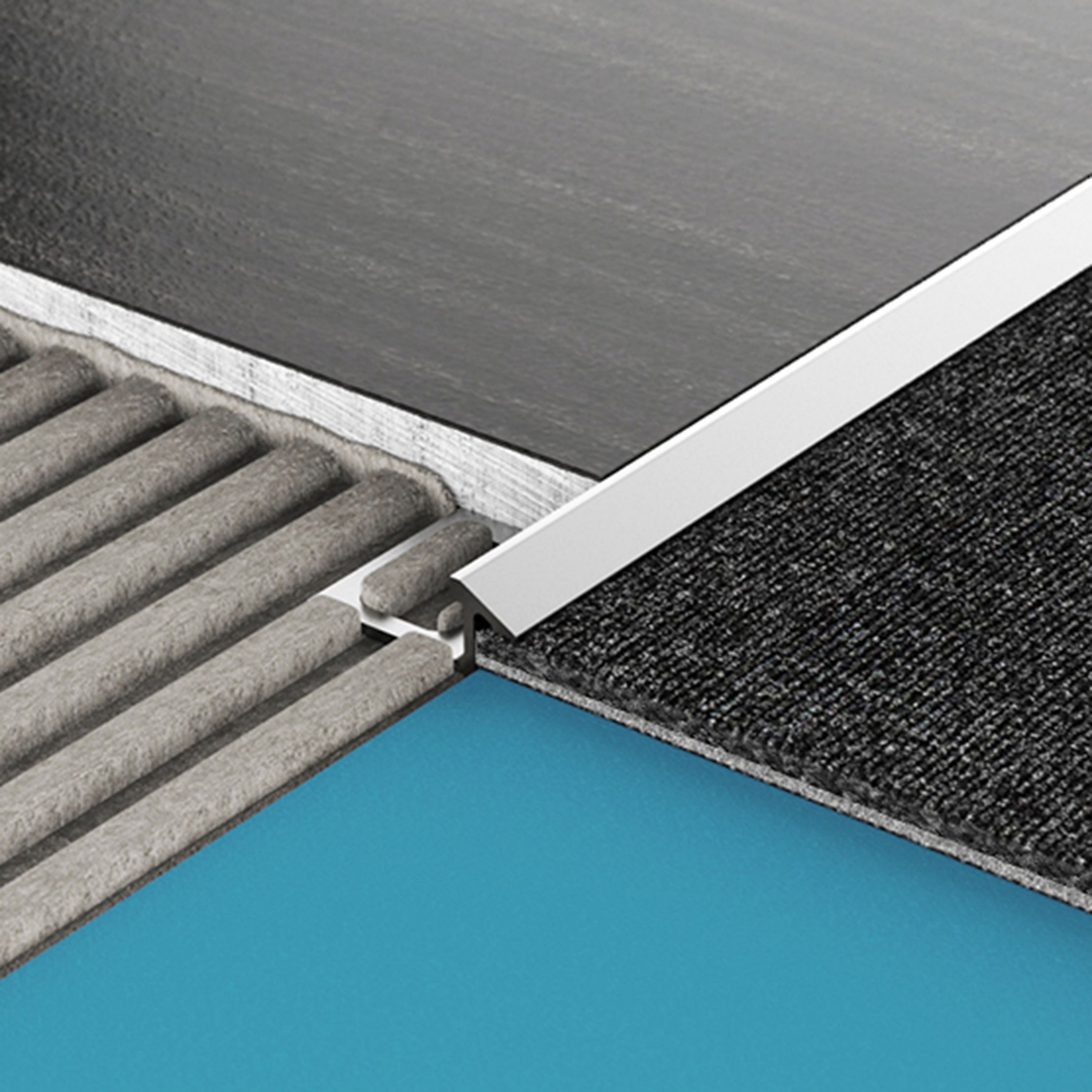 Diaplas Tile to Carpet Profiles | Satin Anodized 222 | 8 mm